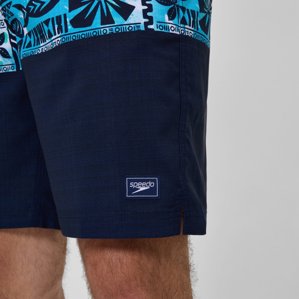 Bondi Bedruckte Badeshorts 50 cm Marineblau/Blau für Herren