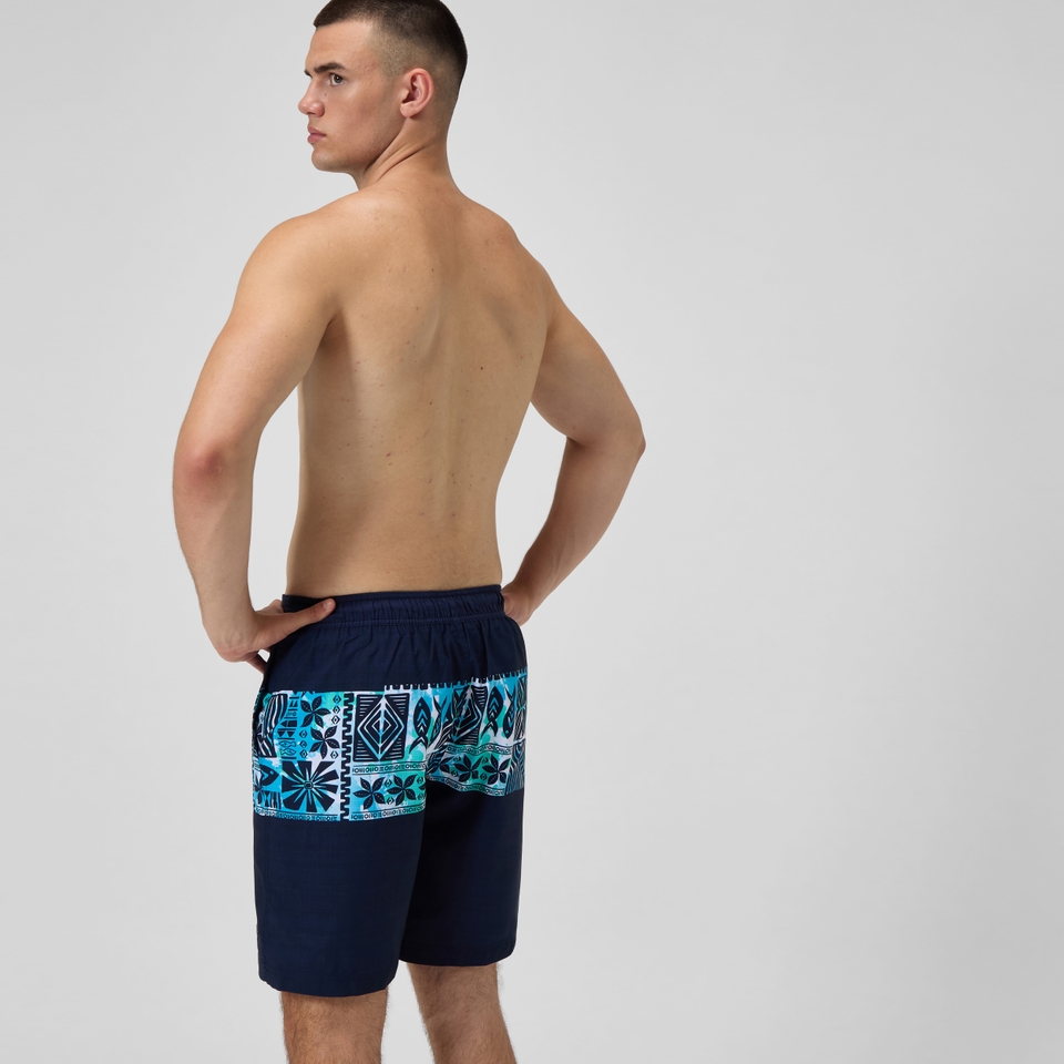 Bondi Bedruckte Badeshorts 50 cm Marineblau/Blau für Herren