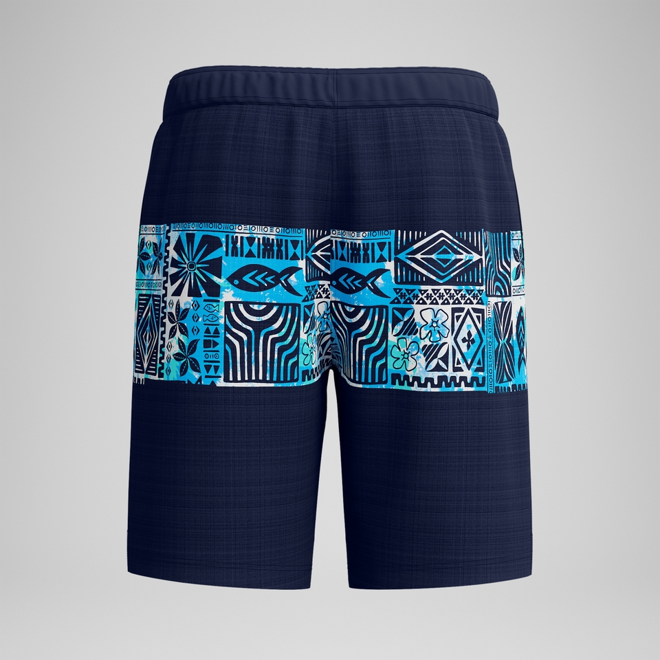 Bondi Bedruckte Badeshorts 50 cm Marineblau/Blau für Herren