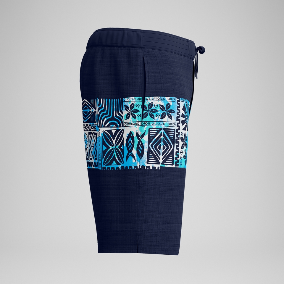Bondi Bedruckte Badeshorts 50 cm Marineblau/Blau für Herren