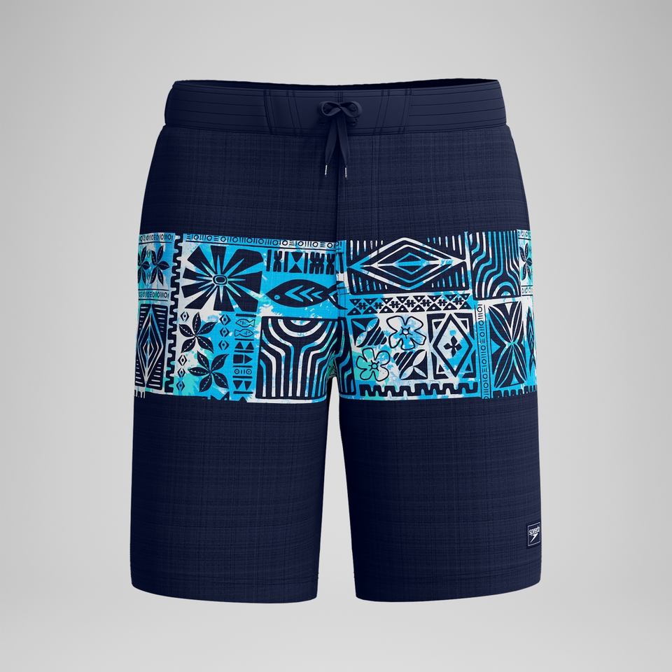 Bondi Bedruckte Badeshorts 50 cm Marineblau/Blau für Herren