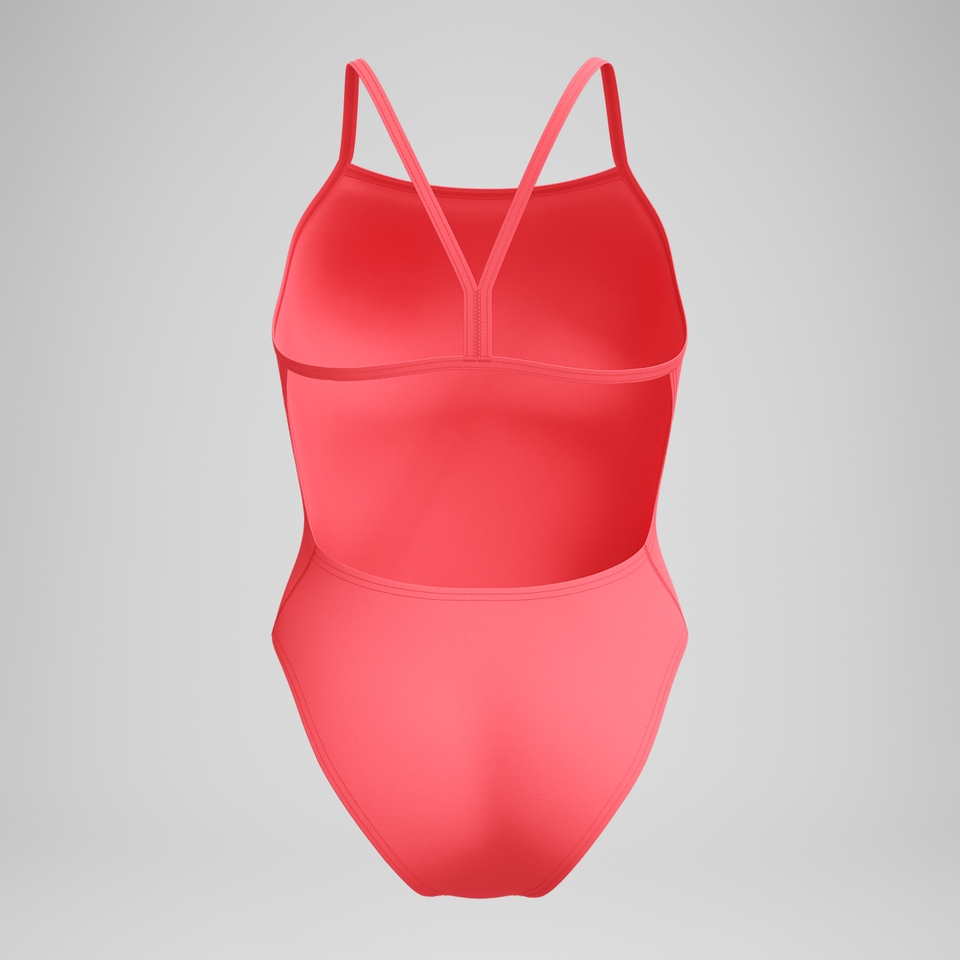 Women's Solid V-Back One Piece Orange