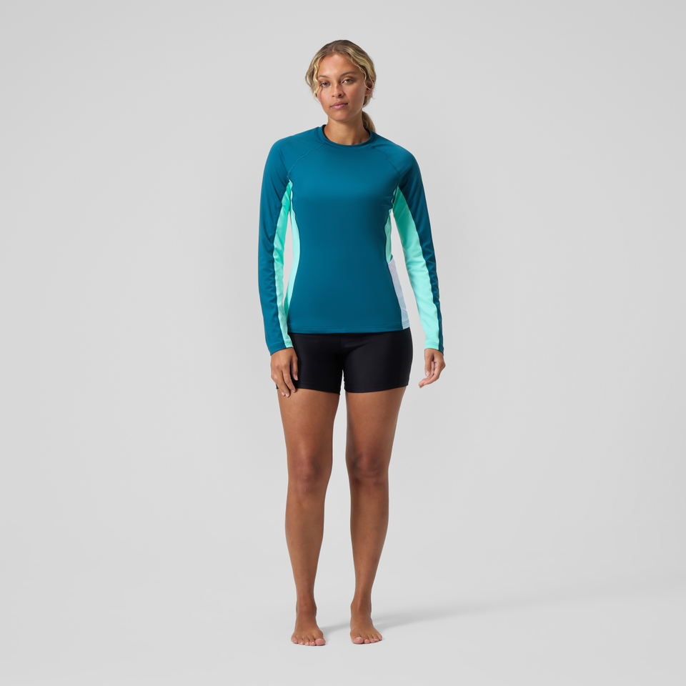 Women's Long Sleeve Rash Top Teal/Turquoise