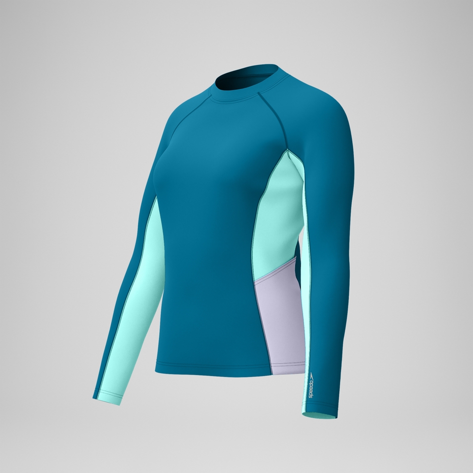 Women's Long Sleeve Rash Top Teal/Turquoise