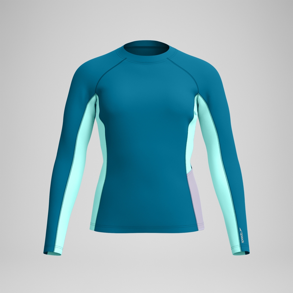 Women's Long Sleeve Rash Top Teal/Turquoise