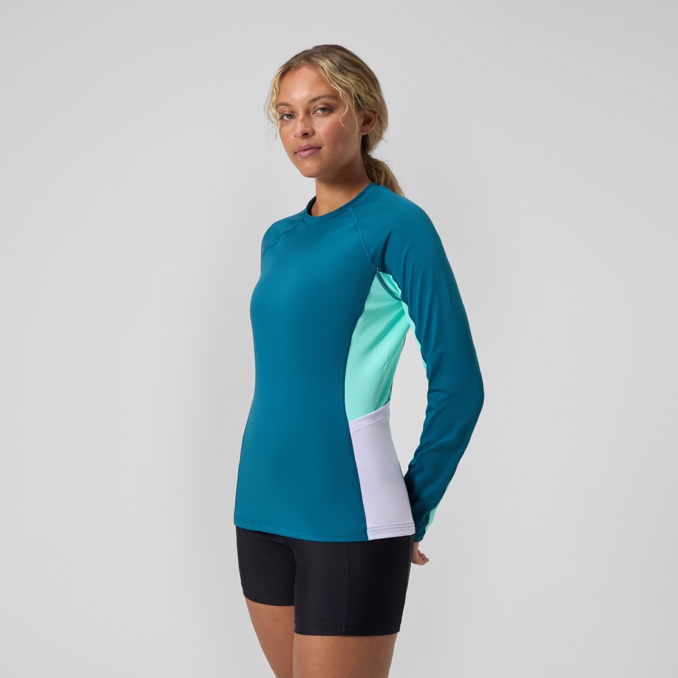 Women's Long Sleeve Rash Top Teal/Turquoise