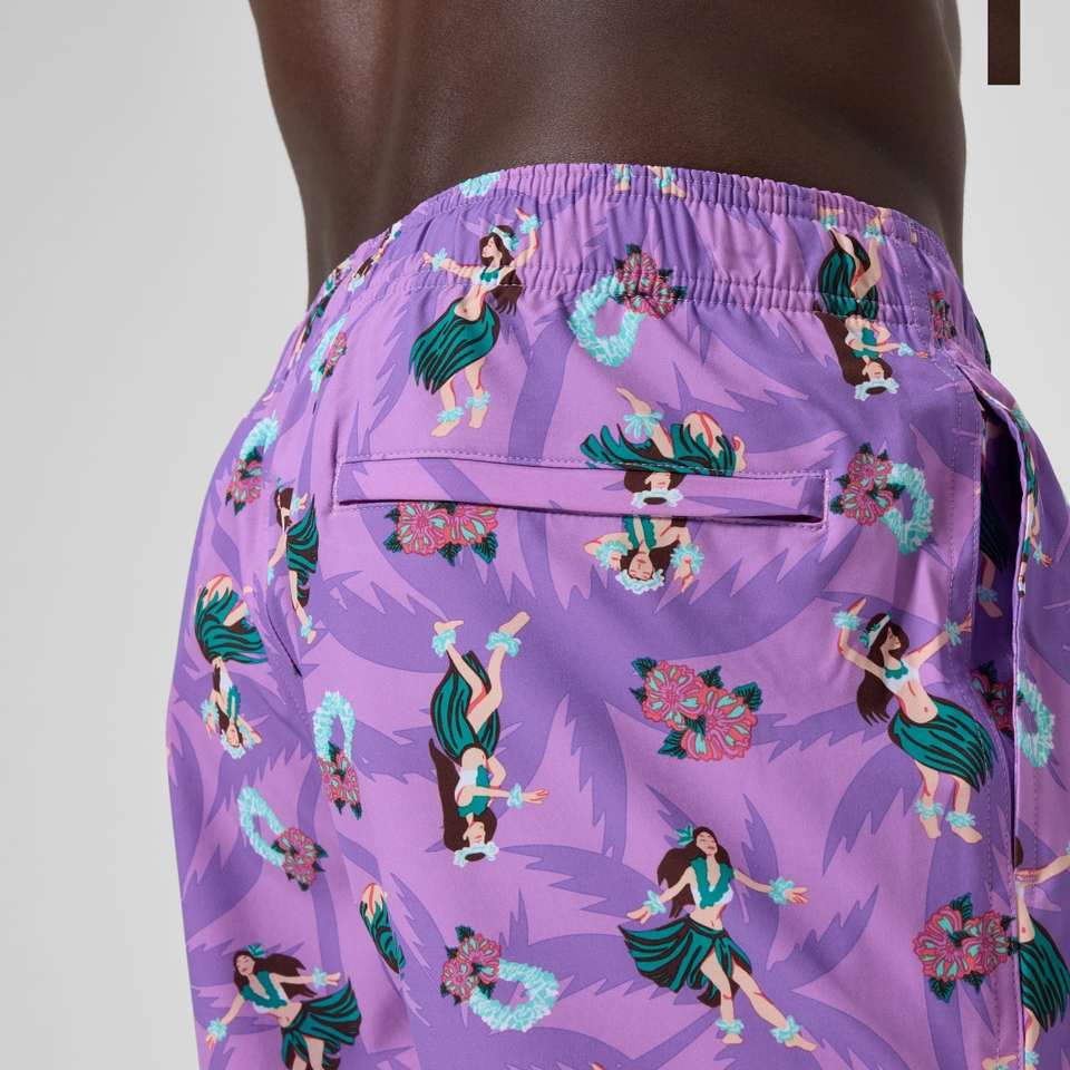 Short de bain Redondo Edge imprimé 35 cm, hommes, rose