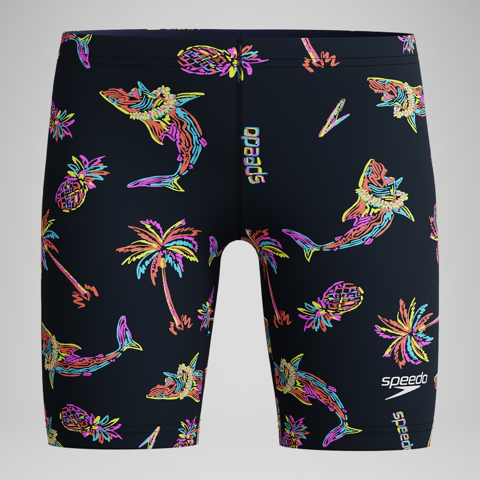Boy's Print Jammer Black