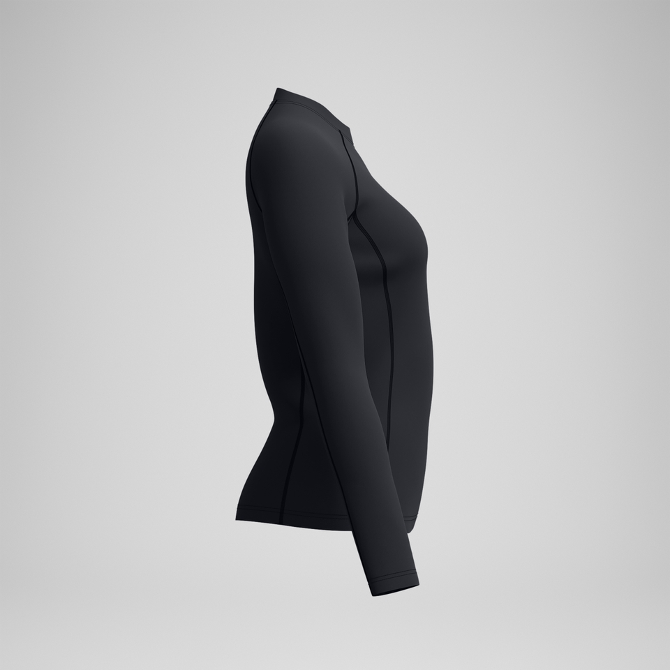 Women's Long Sleeve Swim Top Black