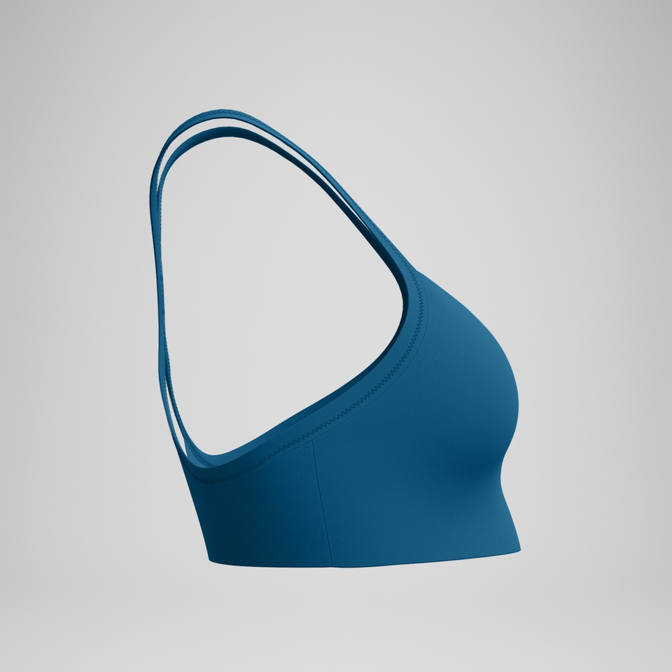 Einfarbiges Racerback-Bikinioberteil Dunkelpetrol für Damen