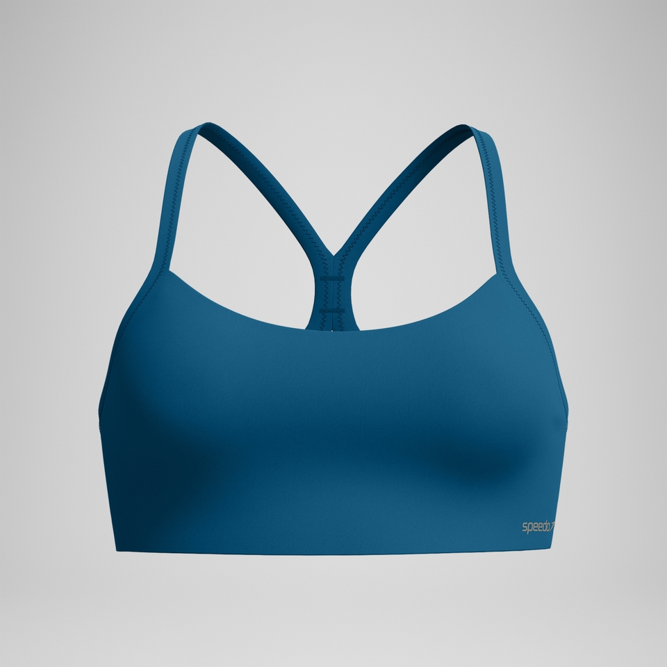 Einfarbiges Racerback-Bikinioberteil Dunkelpetrol für Damen