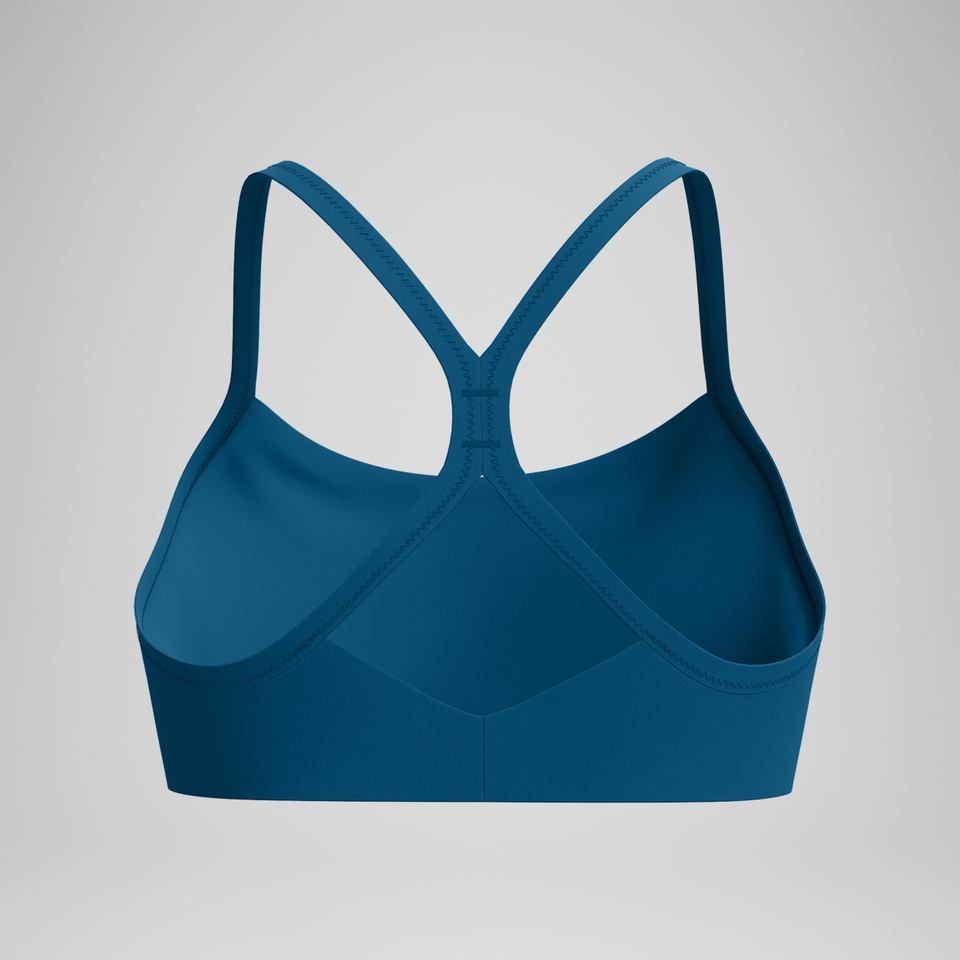 Einfarbiges Racerback-Bikinioberteil Dunkelpetrol für Damen