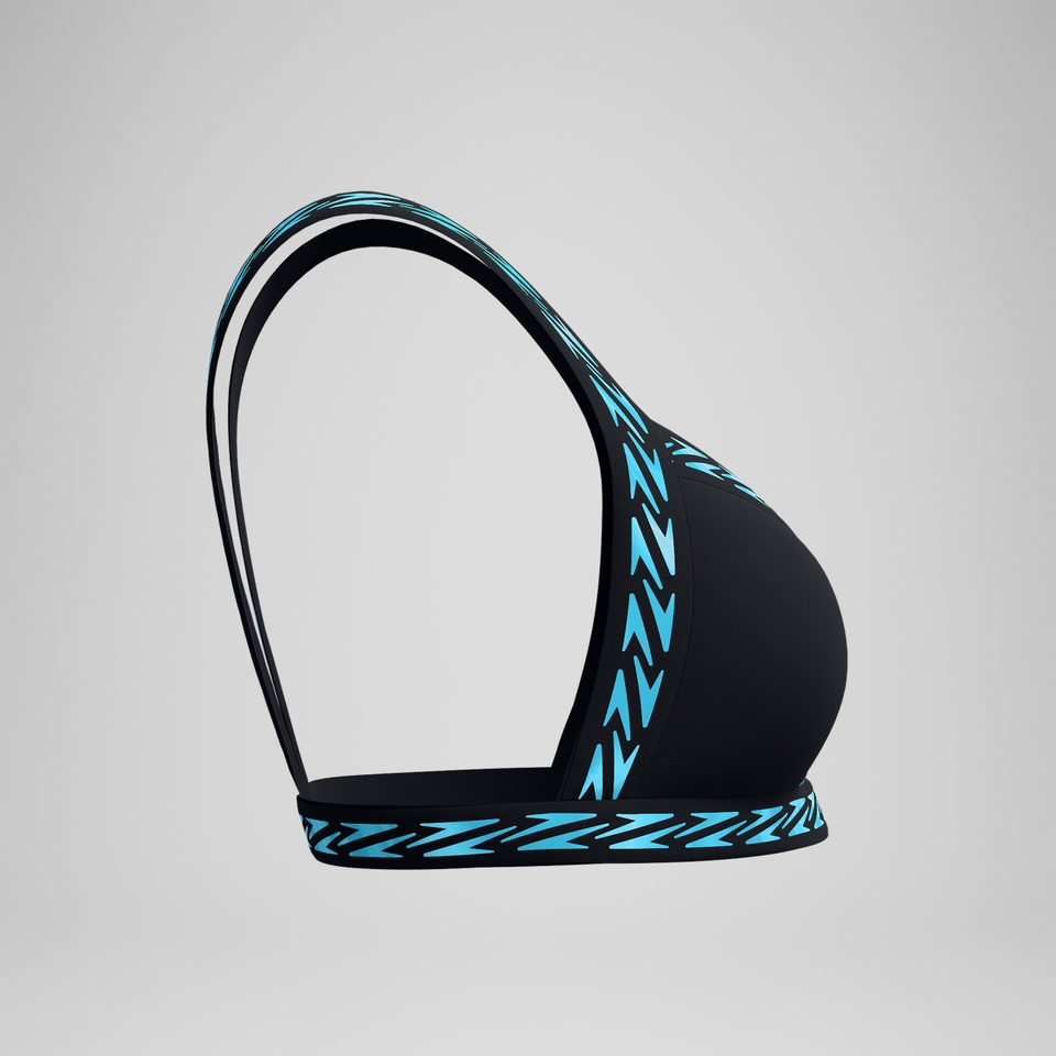 FLU3NTE Logo Elastisches Bikinioberteil Schwarz für Damen