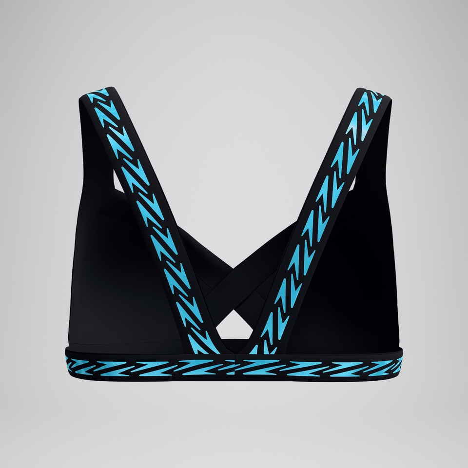 FLU3NTE Logo Elastisches Bikinioberteil Schwarz für Damen