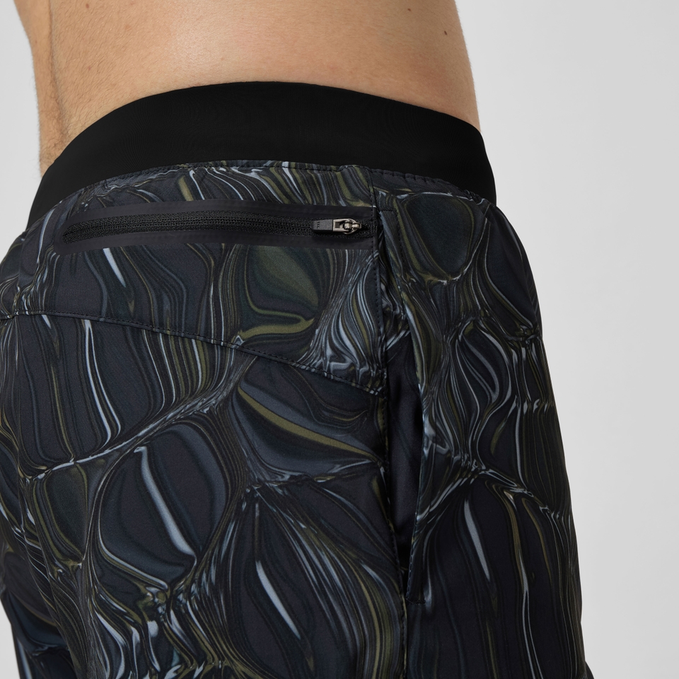Lookout Bedruckte Badeshorts 40 cm Schwarz/Grün für Herren
