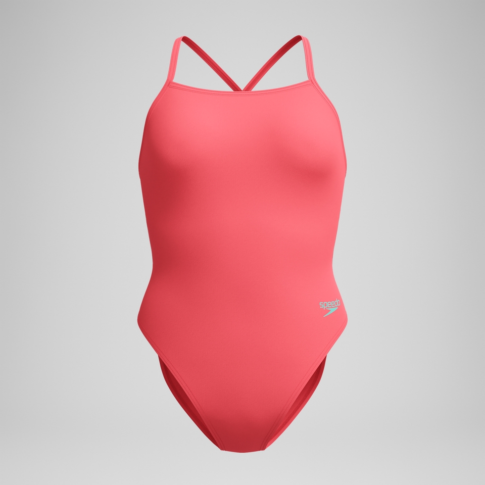 Women's Solid Twist Back One Piece Orange