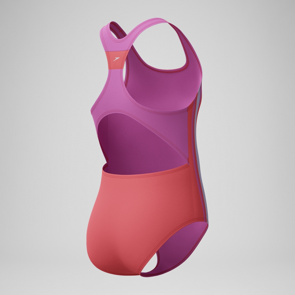 Girls Infinity Splice One Piece Pink/Coral