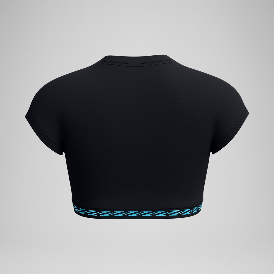 Women's FLU3NTE Logo Elastic Crop Top Black