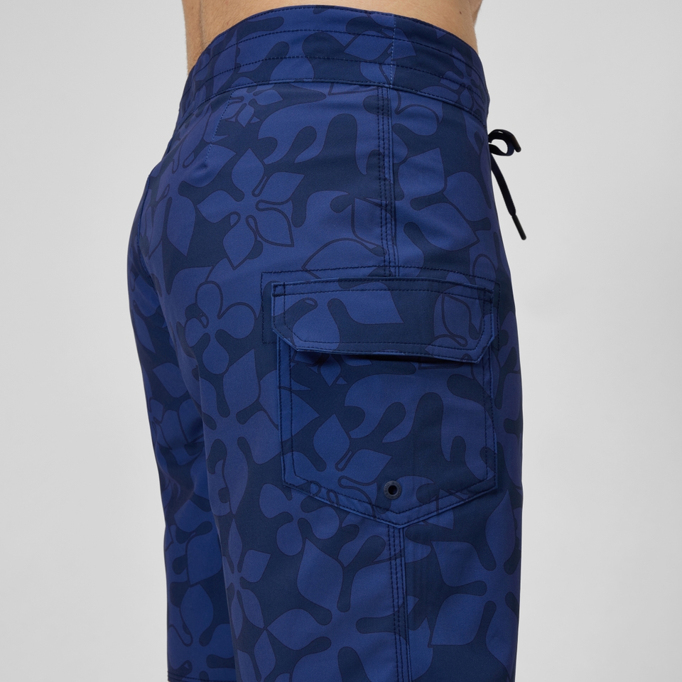 Lookout Bedruckte Badeshorts 45 cm Marineblau für Herren
