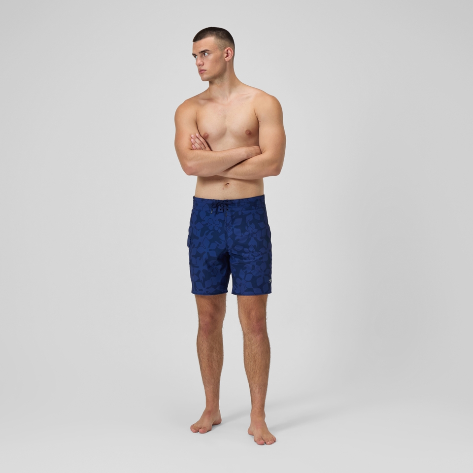 Lookout Bedruckte Badeshorts 45 cm Marineblau für Herren