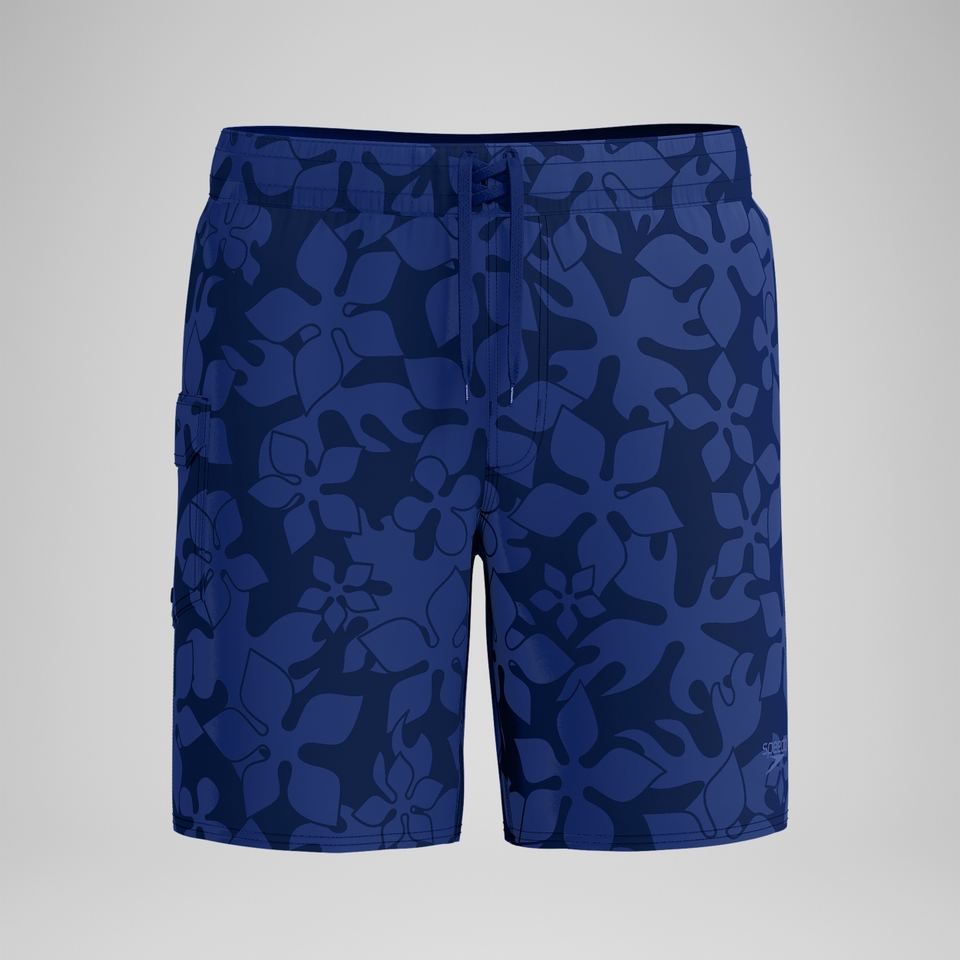 Lookout Bedruckte Badeshorts 45 cm Marineblau für Herren