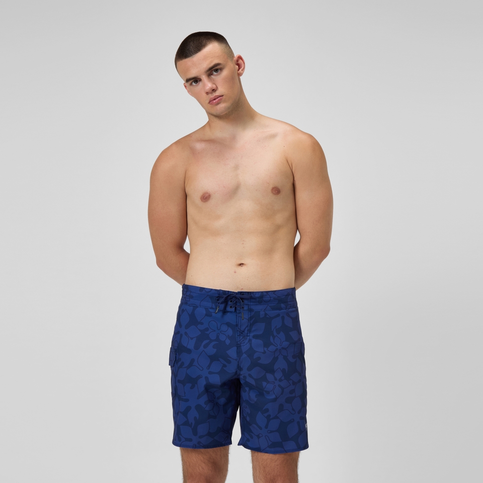 Lookout Bedruckte Badeshorts 45 cm Marineblau für Herren