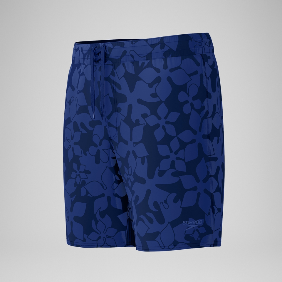 Lookout Bedruckte Badeshorts 45 cm Marineblau für Herren