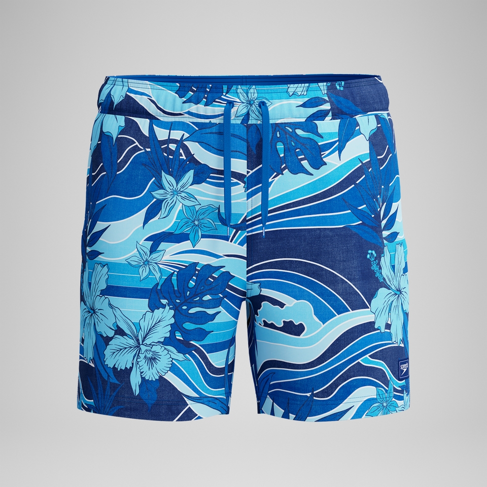 Men's Print Redondo Edge Volley 16"Swim Trunks Blue