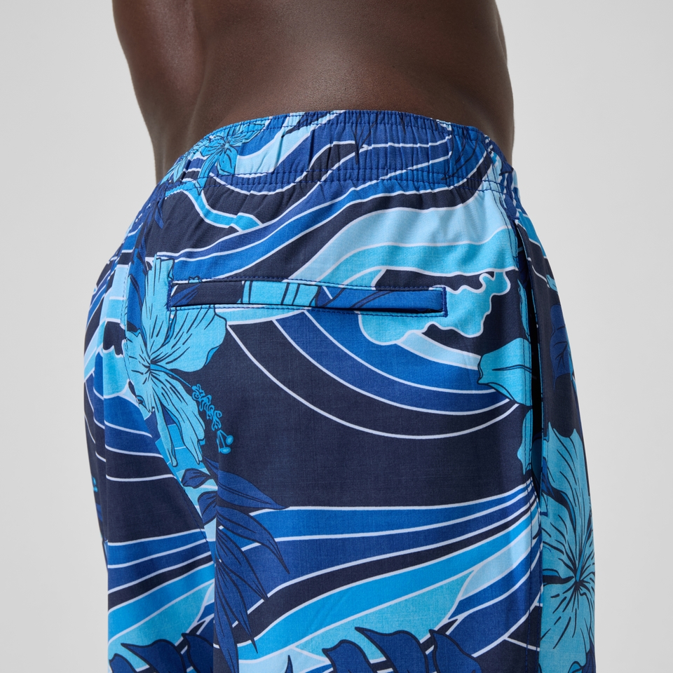 Men's Print Redondo Edge Volley 16"Swim Trunks Blue