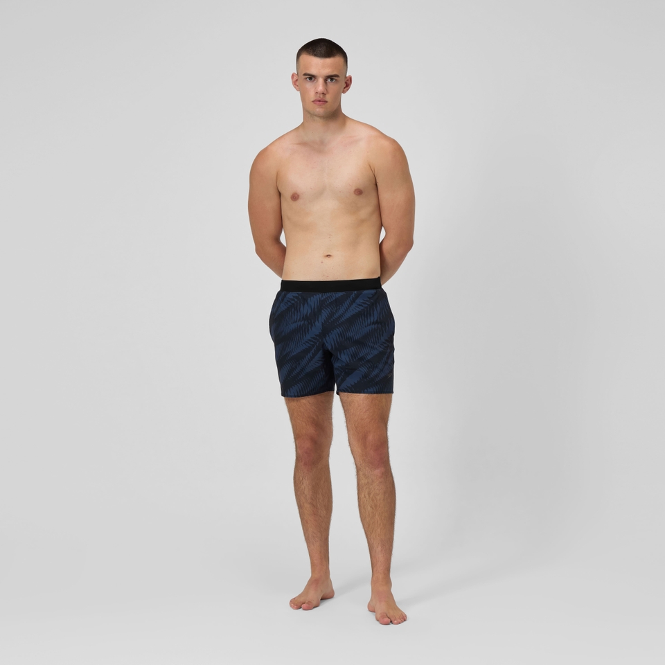 Men's Print Volley 16" Swim Trunks Black/Gray