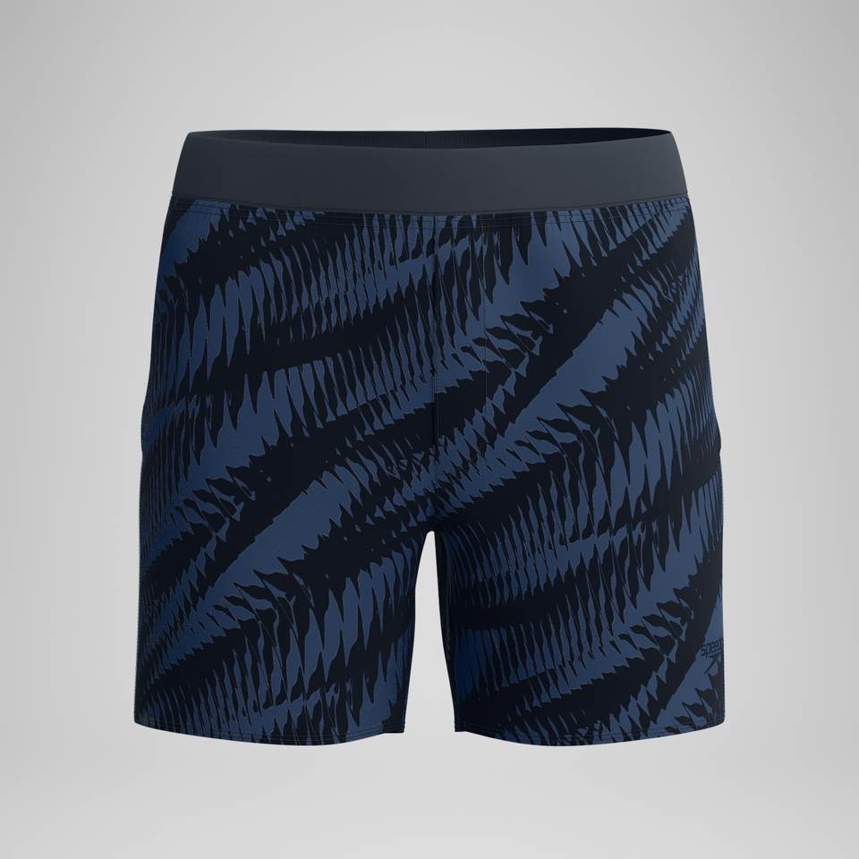 Men's Lookout Printed 16'' Swim Shorts Black/Grey