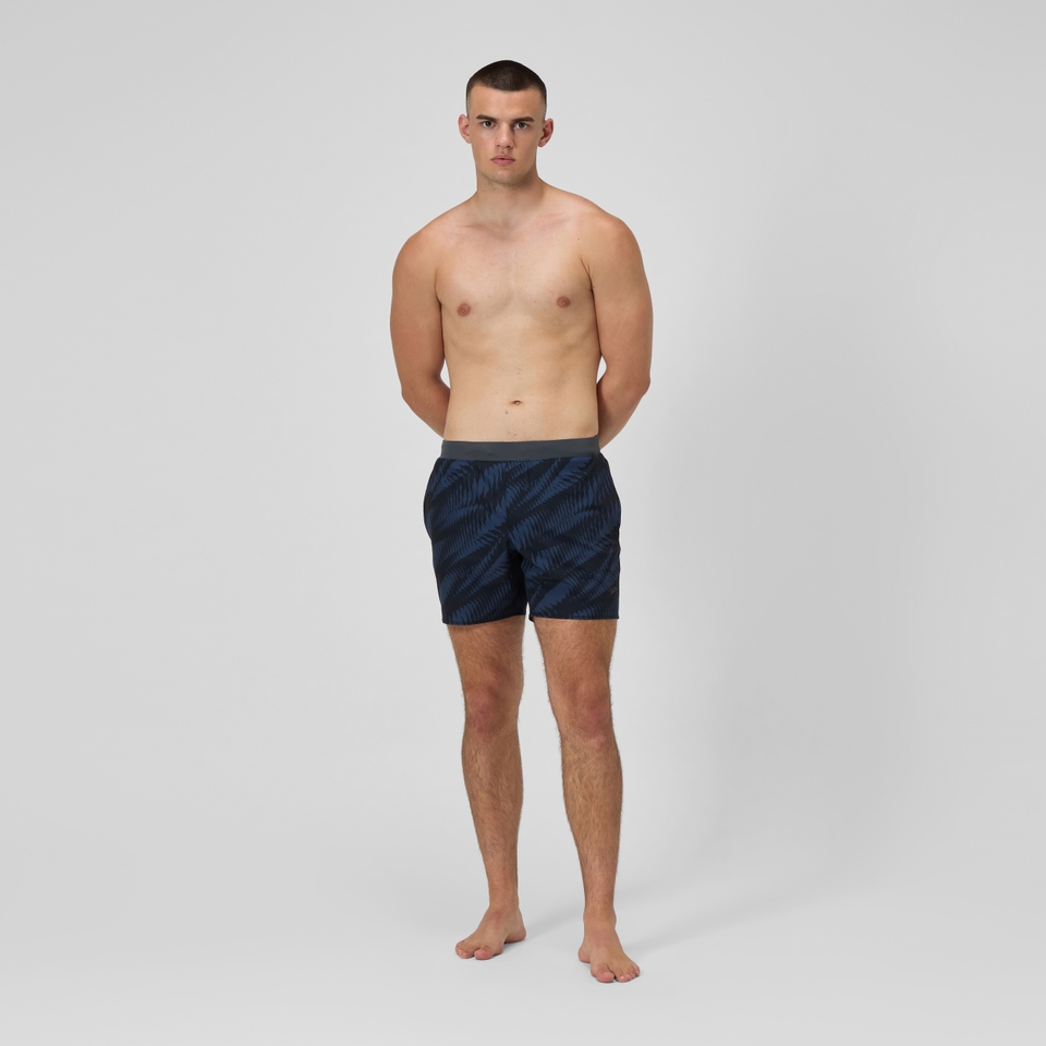 Men's Lookout Printed 16'' Swim Shorts Black/Grey