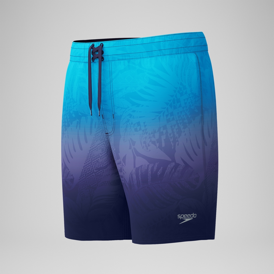 Lookout Bedruckte Badeshorts 45 cm Blau für Herren
