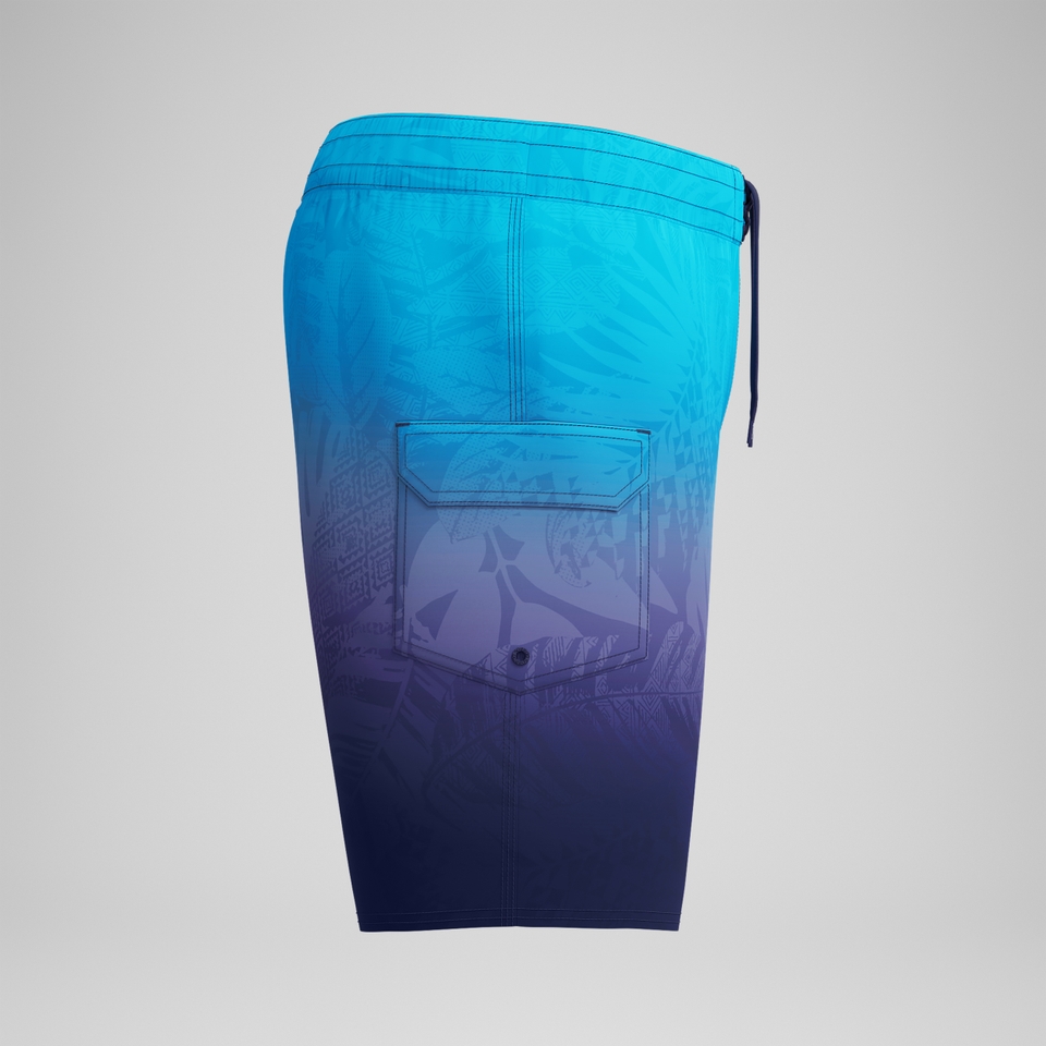 Lookout Bedruckte Badeshorts 45 cm Blau für Herren
