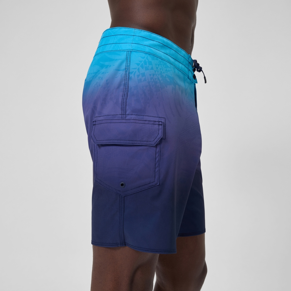 Lookout Bedruckte Badeshorts 45 cm Blau für Herren