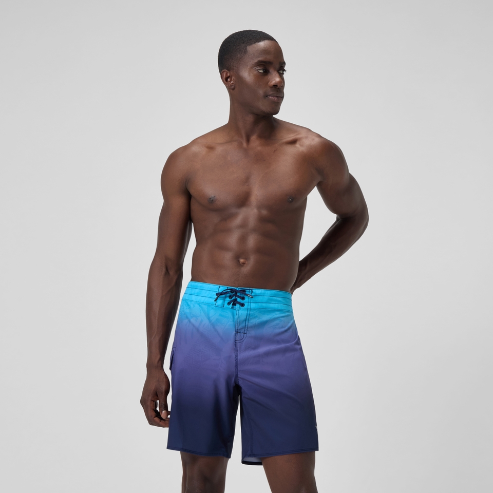Lookout Bedruckte Badeshorts 45 cm Blau für Herren