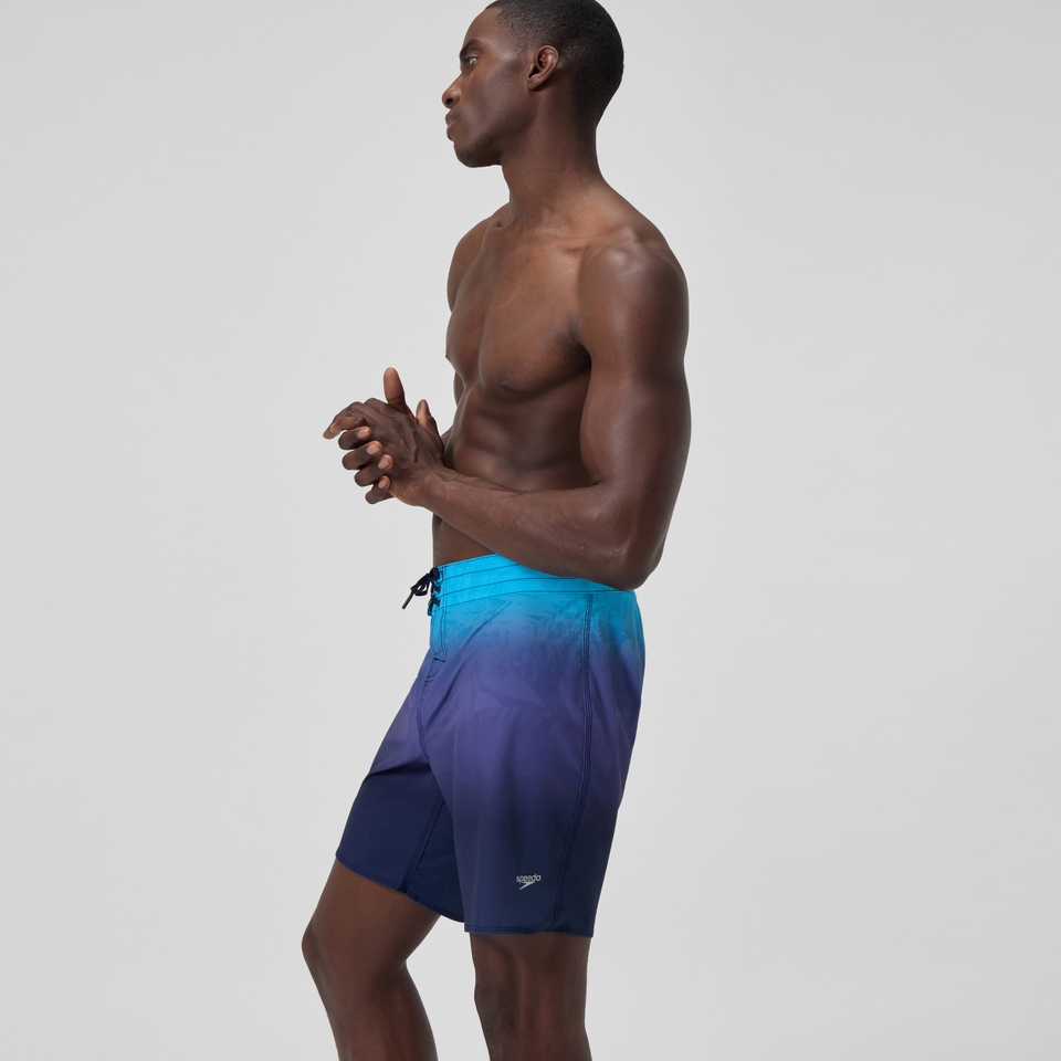 Lookout Bedruckte Badeshorts 45 cm Blau für Herren