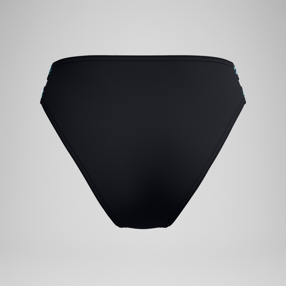Women's FLU3NTE Logo Elastic Hi Waist Bikini Bottom Black