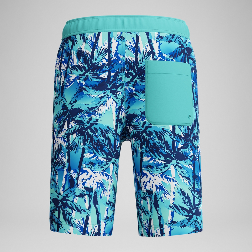 Kid's Print Boardshort 17" Blue