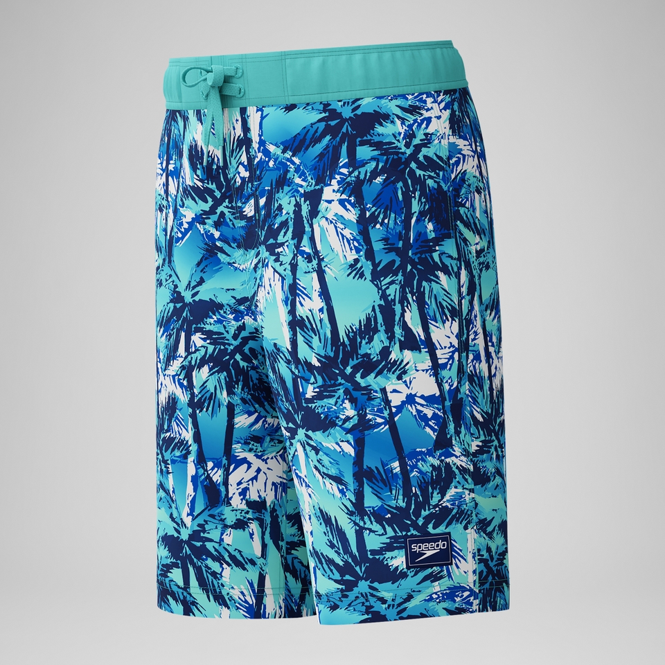 Kid's Print Boardshort 17" Blue