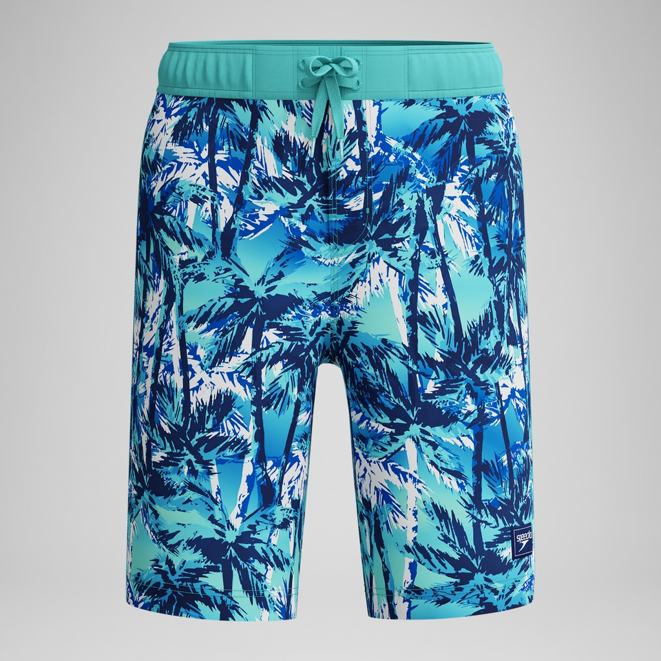 Kid's Print Boardshort 17" Blue