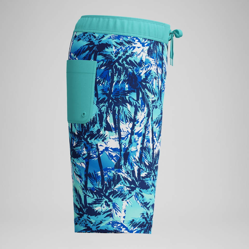Kid's Print Boardshort 17" Blue