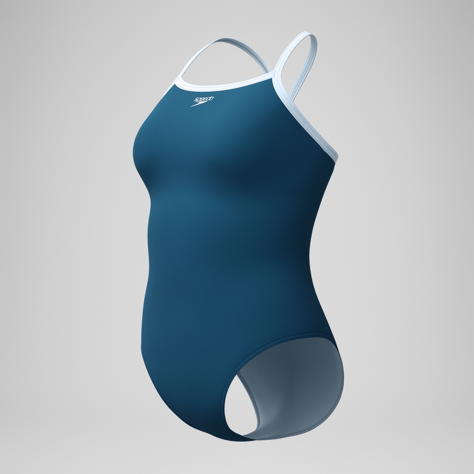 Women's Solid Closed Back W Hydrobra Blue