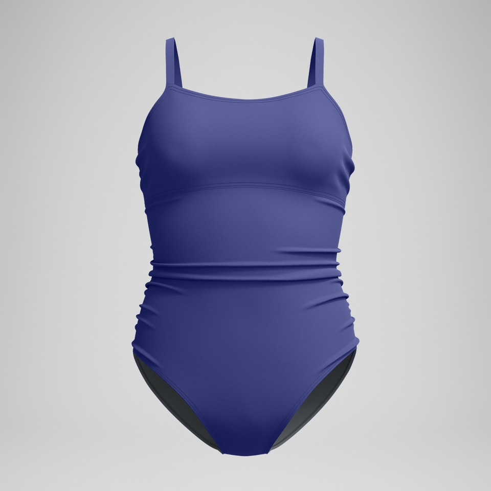 Women's Adjustable Solid Shirred One Piece Purple