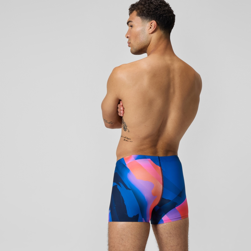 Square Leg Beachstar à motif imprimé pour hommes, bleu/rose