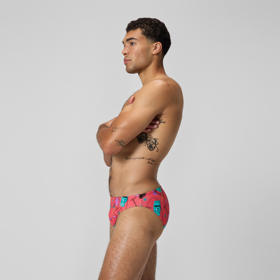 Caleçon boxeur ajusté boxeur ajusté Beachstar à motif imprimé 2 po pour hommes, orange