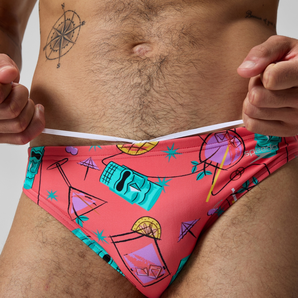 Caleçon boxeur ajusté boxeur ajusté Beachstar à motif imprimé 2 po pour hommes, orange