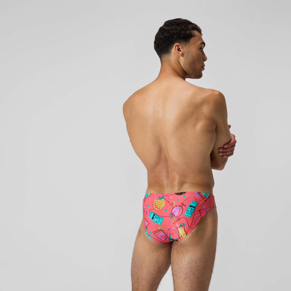 Caleçon boxeur ajusté boxeur ajusté Beachstar à motif imprimé 2 po pour hommes, orange