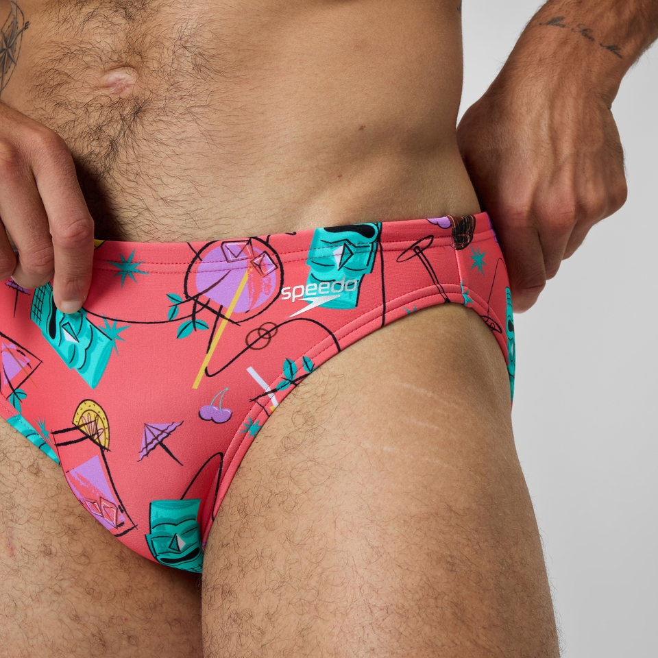 Caleçon boxeur ajusté boxeur ajusté Beachstar à motif imprimé 2 po pour hommes, orange