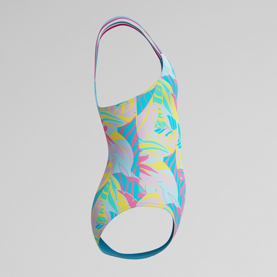 Girl's Print Strappy One Piece Multicolor